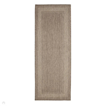 Flatweave Gel Greek Key Latte Runner-Melrose-Rug Love - The Most Loved Rug Store